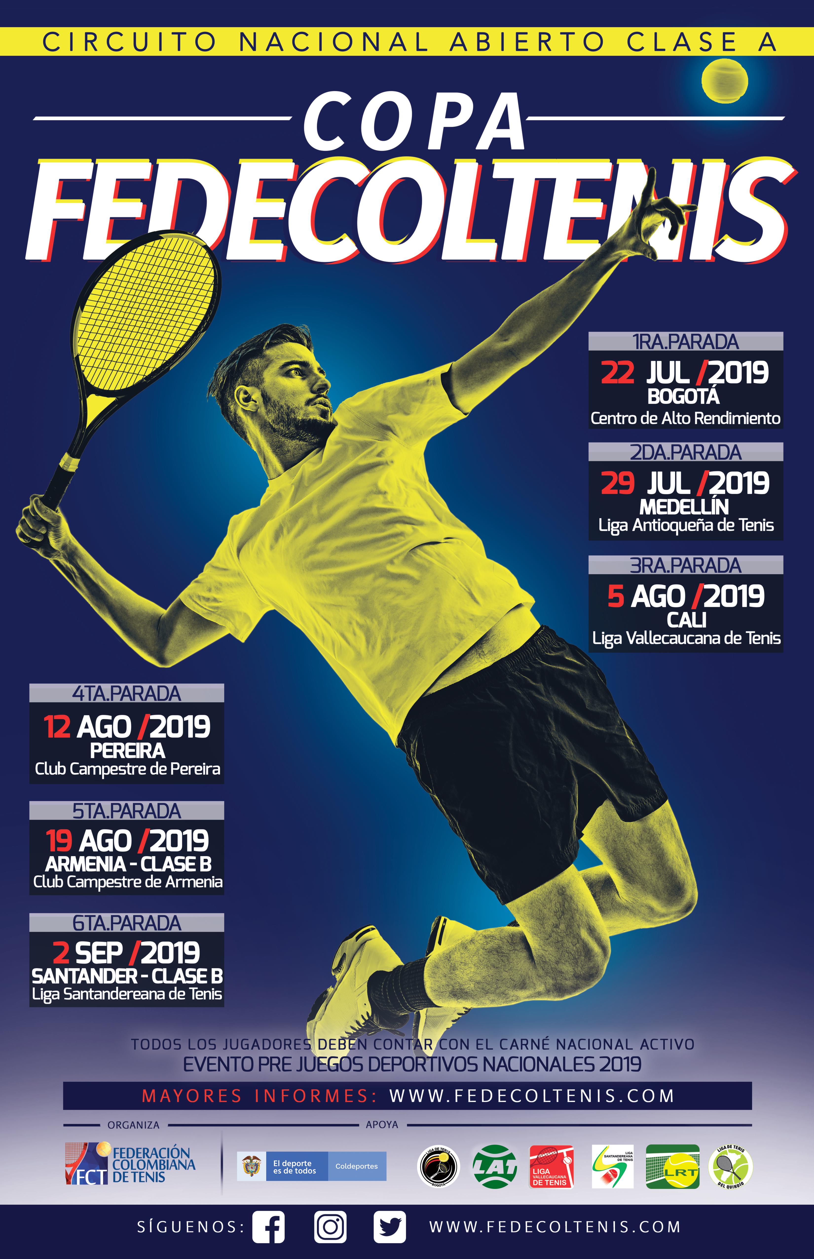 Llega la ‘Copa Fedecoltenis’, el ambicioso Circuito Nacional Abierto